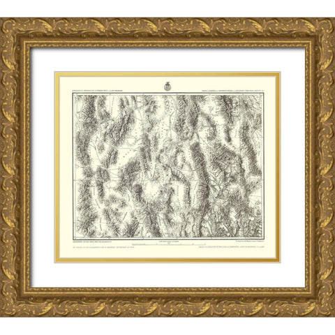 Southeastern Nevada Southern Utah Sheet Gold Ornate Wood Framed Art Print with Double Matting by US Army
