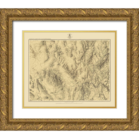 Southeastern Nevada Soutwest Utah Sheet Gold Ornate Wood Framed Art Print with Double Matting by US Army