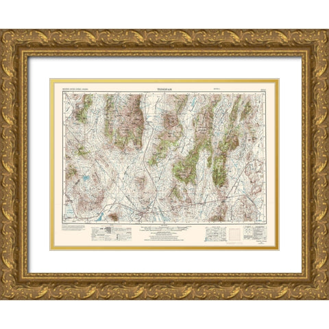 Tonopah Nevada Quad - USGS 1956 Gold Ornate Wood Framed Art Print with Double Matting by USGS