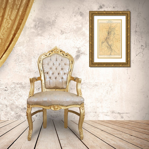 Washoe Mining District Claims Nevada - Hoffman Gold Ornate Wood Framed Art Print with Double Matting by Hoffman