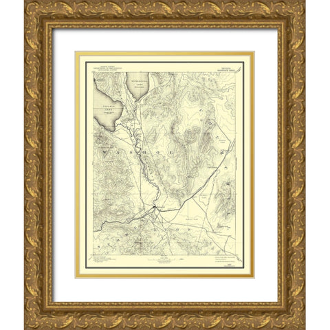 Wadsworth Nevada Sheet - USGS 1894 Gold Ornate Wood Framed Art Print with Double Matting by USGS