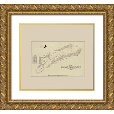 Walker River Indian Reservation Nevada Gold Ornate Wood Framed Art Print with Double Matting by Melroe