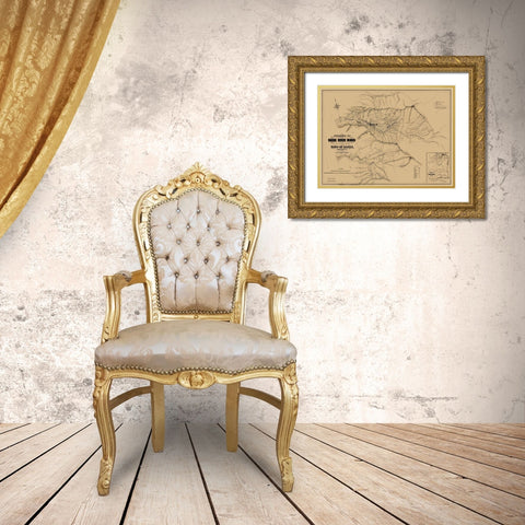 Austin Reese River Mine District Nevada Gold Ornate Wood Framed Art Print with Double Matting by Allardt