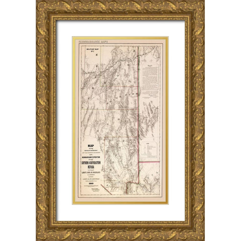 Nevada Southern Nevada - Hamel 1869 Gold Ornate Wood Framed Art Print with Double Matting by Hamel