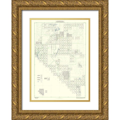 Nevada - USGS 1967 Gold Ornate Wood Framed Art Print with Double Matting by USGS