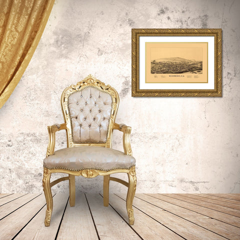 Bainbridge New York - Burleigh 1889  Gold Ornate Wood Framed Art Print with Double Matting by Burleigh