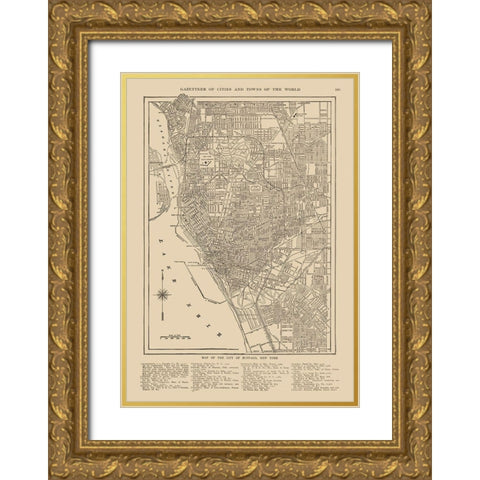 Buffalo  New York - Reynold 1921 Gold Ornate Wood Framed Art Print with Double Matting by Reynold