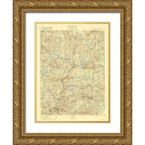 Carmel New York Sheet - USGS 1894 Gold Ornate Wood Framed Art Print with Double Matting by USGS