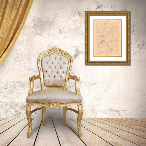 Cortland New York Quad - USGS 1903 Gold Ornate Wood Framed Art Print with Double Matting by USGS