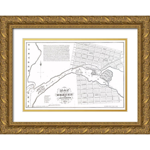 Dexter New York - Denison 1836  Gold Ornate Wood Framed Art Print with Double Matting by Denison