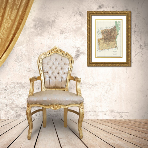 Essex New York Landowner - Bien 1895 Gold Ornate Wood Framed Art Print with Double Matting by Bien