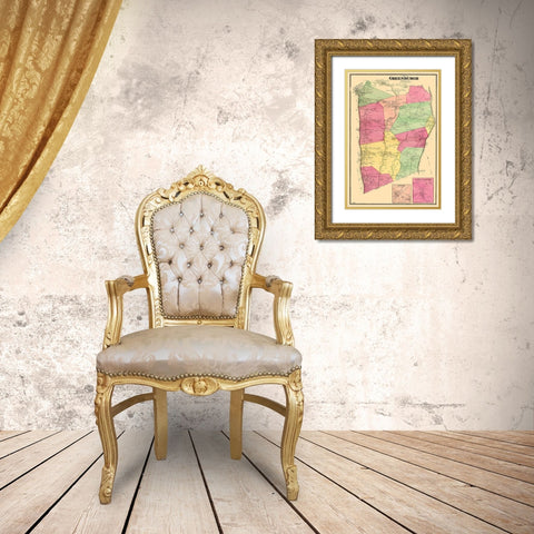 Greenburgh New York - Beers 1868 Gold Ornate Wood Framed Art Print with Double Matting by Beers