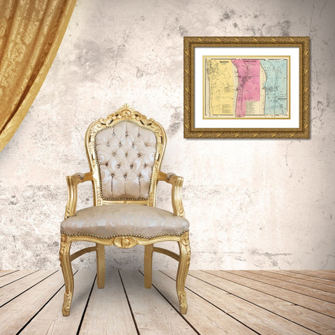 Hastings Dobbs Ferry Irvington New York Landowner Gold Ornate Wood Framed Art Print with Double Matting by Beers