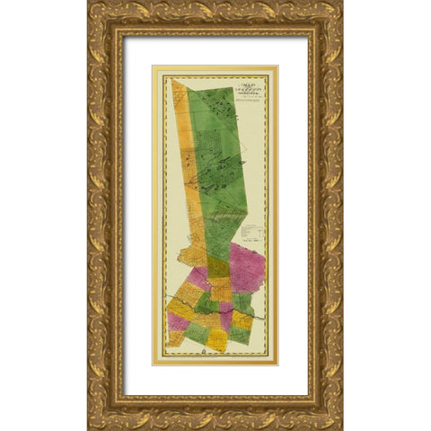 Herkimer New York Landowner - Burr 1829 Gold Ornate Wood Framed Art Print with Double Matting by Burr