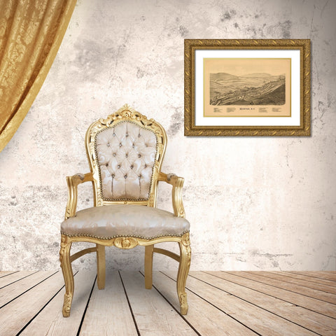 Hunter New York - Burleigh 1890  Gold Ornate Wood Framed Art Print with Double Matting by Burleigh