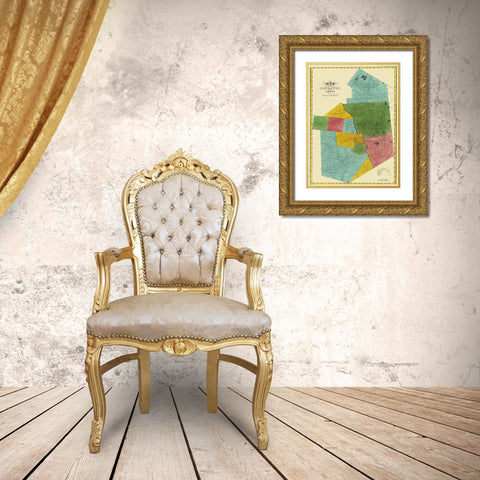 Lewis New York Landowner - Burr 1829 Gold Ornate Wood Framed Art Print with Double Matting by Burr