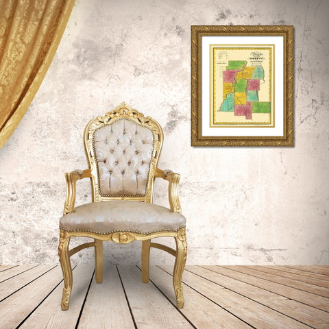 Livingston New York Landowner - Burr 1829 Gold Ornate Wood Framed Art Print with Double Matting by Burr
