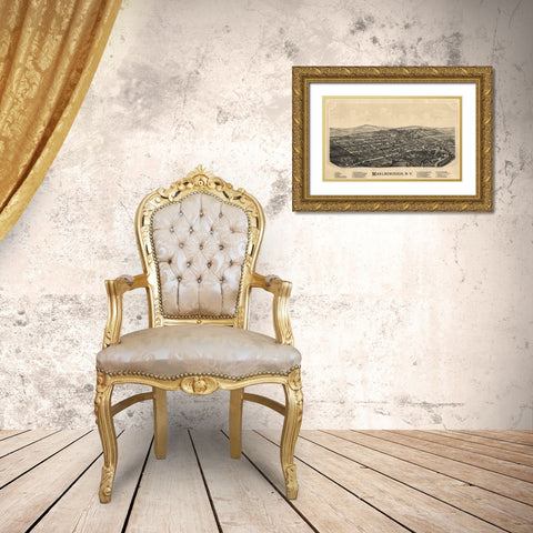Marlborough New York - Burleigh 1891  Gold Ornate Wood Framed Art Print with Double Matting by Burleigh