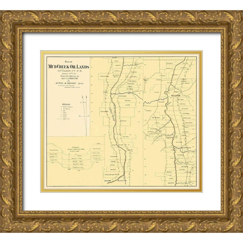 Mud Creek Oil Lands Ontario County New York Gold Ornate Wood Framed Art Print with Double Matting by Proctor
