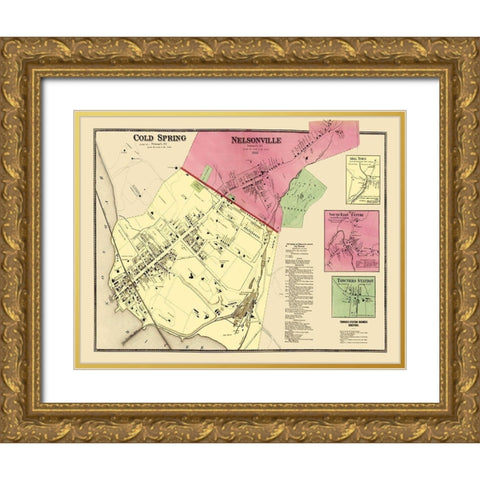 Nelsonville, Cold Springs New York Landowner Gold Ornate Wood Framed Art Print with Double Matting by Beers