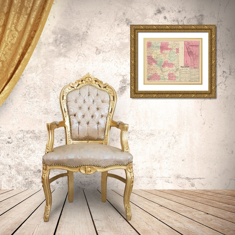 Nelson New York Landowner - Whitman 1875 Gold Ornate Wood Framed Art Print with Double Matting by Whitman