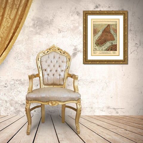 New York - Root 1879  Gold Ornate Wood Framed Art Print with Double Matting by Root