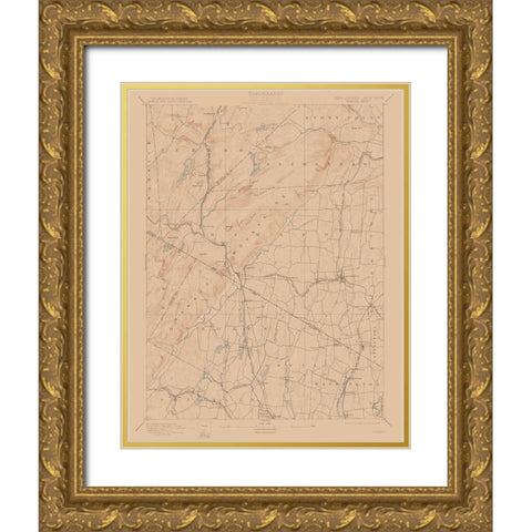 Ramapo New York Sheet - USGS 1893 Gold Ornate Wood Framed Art Print with Double Matting by USGS