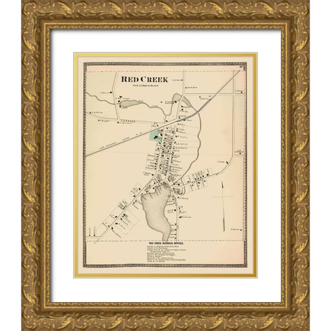 Red Creek New York Landowner - Century 1904 Gold Ornate Wood Framed Art Print with Double Matting by Century