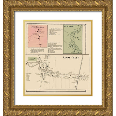 Sandy Creek Business District New York Landowner Gold Ornate Wood Framed Art Print with Double Matting by Stone