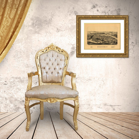 Schaghticoke New York  Gold Ornate Wood Framed Art Print with Double Matting by Unknown