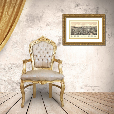 Springville New York - Burleigh 1892  Gold Ornate Wood Framed Art Print with Double Matting by Burleigh