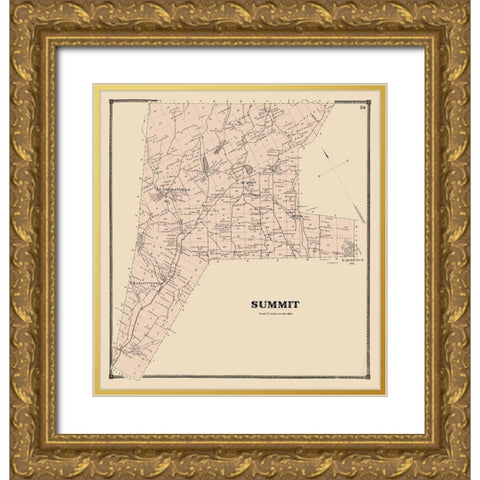 Summit New York Landowner - Stone 1866 Gold Ornate Wood Framed Art Print with Double Matting by Stone