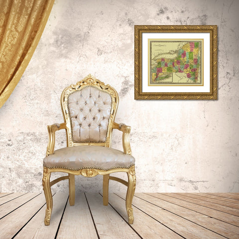 New York - Greenleaf 1840 Gold Ornate Wood Framed Art Print with Double Matting by Greenleaf