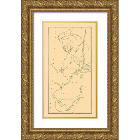 New York -1769 Gold Ornate Wood Framed Art Print with Double Matting by Unknown