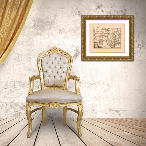 New York - Kitchin 1756  Gold Ornate Wood Framed Art Print with Double Matting by Kitchin