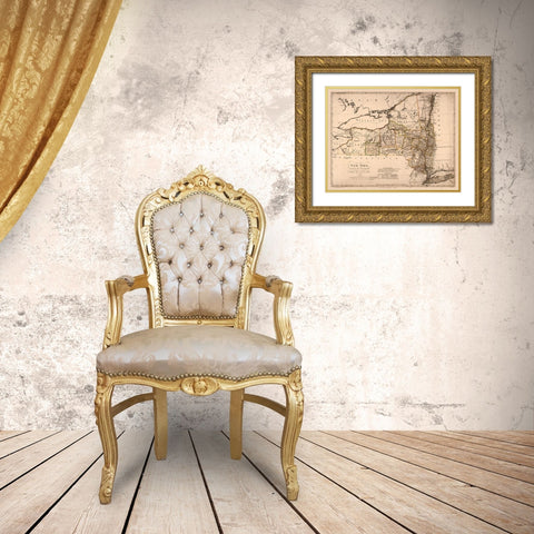 New York - Bohn 1799  Gold Ornate Wood Framed Art Print with Double Matting by Bohn