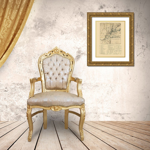 New York - Howe 1776  Gold Ornate Wood Framed Art Print with Double Matting by Howe