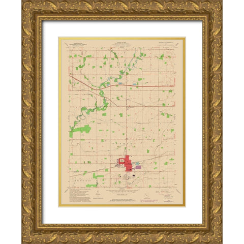 Archbold Ohio Quad - USGS 1959 Gold Ornate Wood Framed Art Print with Double Matting by USGS