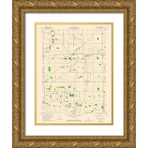 Assumption Ohio Quad - USGS 1960 Gold Ornate Wood Framed Art Print with Double Matting by USGS