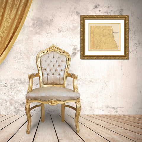 Brecksville Ohio Landowner - Cram 1892 Gold Ornate Wood Framed Art Print with Double Matting by Cram