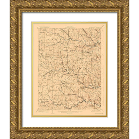 St Clairsville Ohio Quad - USGS 1905 Gold Ornate Wood Framed Art Print with Double Matting by USGS