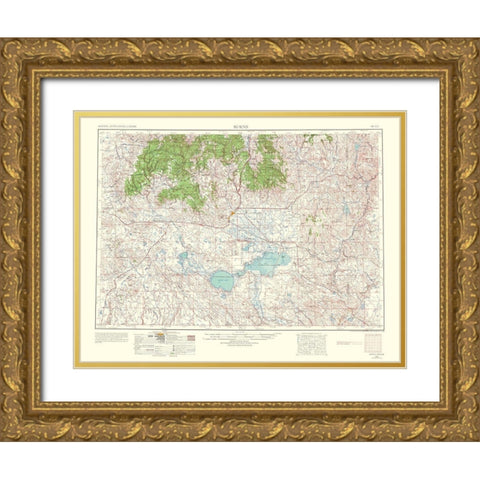 Burns Oregon Quad - USGS 1964 Gold Ornate Wood Framed Art Print with Double Matting by USGS