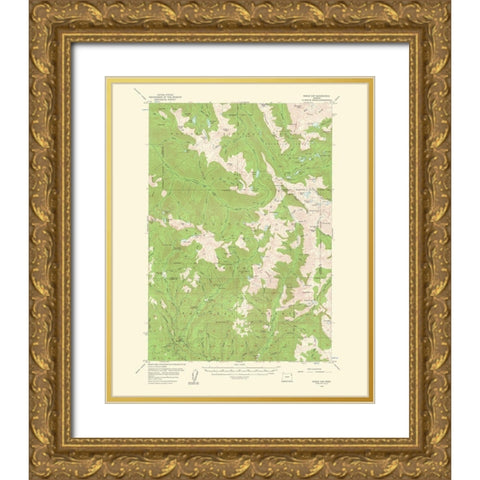 Eagle Cap Oregon Quad - USGS 1961 Gold Ornate Wood Framed Art Print with Double Matting by USGS