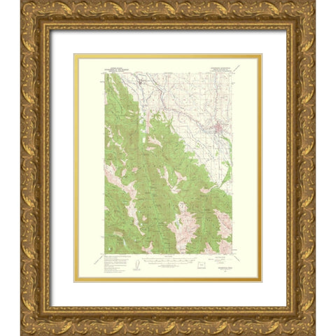 Enterprise Oregon Quad - USGS 1963 Gold Ornate Wood Framed Art Print with Double Matting by USGS