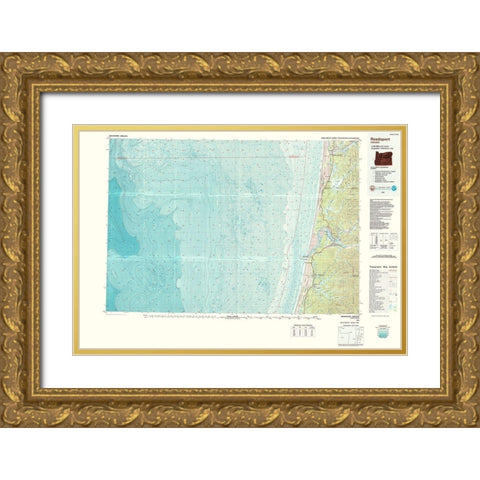 Reedsport Oregon Quad - USGS 1980 Gold Ornate Wood Framed Art Print with Double Matting by USGS