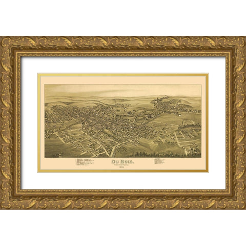 Dubios Pennsylvania - Moyer 1895  Gold Ornate Wood Framed Art Print with Double Matting by Moyer