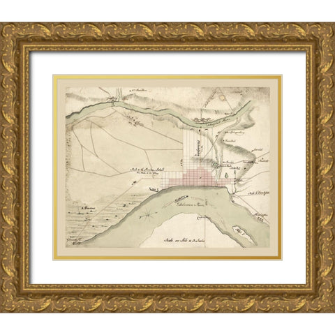 Philadelphia Pennsylvania -1778 Gold Ornate Wood Framed Art Print with Double Matting by Unknown