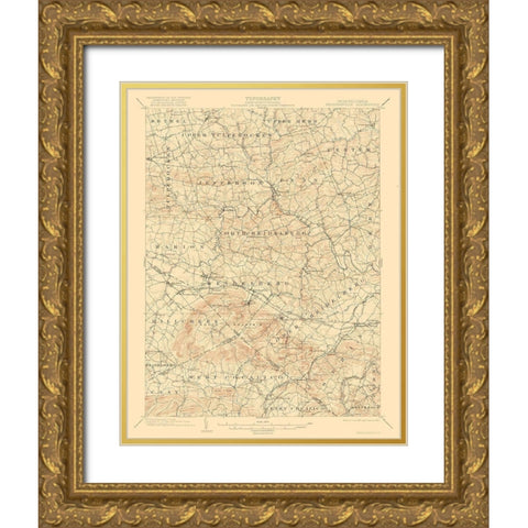 Wernersville Pennsylvania Quad - USGS 1902 Gold Ornate Wood Framed Art Print with Double Matting by USGS