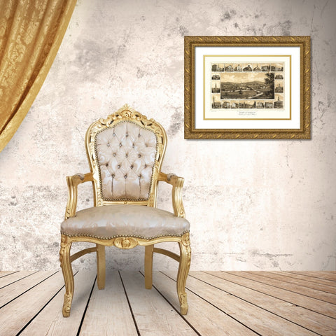 York Pennsylvania - Williams 1852  Gold Ornate Wood Framed Art Print with Double Matting by Williams