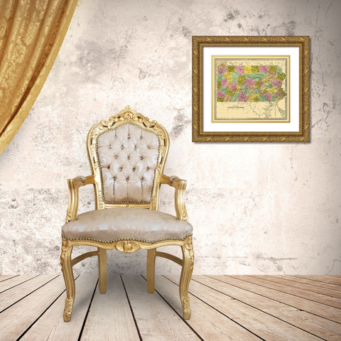 Pennsylvania - Greenleaf 1840 Gold Ornate Wood Framed Art Print with Double Matting by Greenleaf